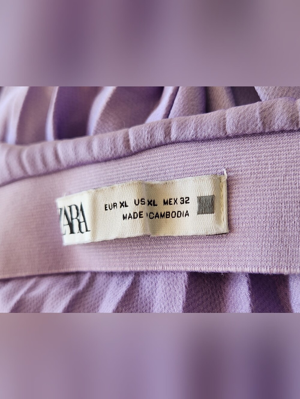 Zara Lavender Pleated Maxi Skirt Size XL - Picture 4 of 5